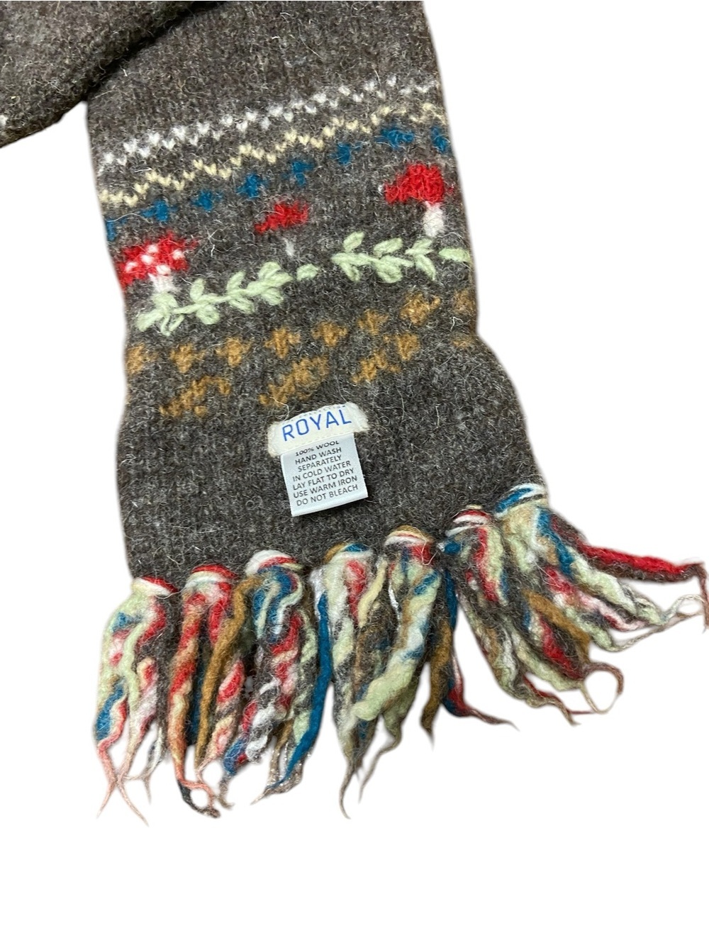 Royal Collection 100% Wool Scarf - Handcrafted in Nepal Fair Isle Pattern Winter - Picture 2 of 10